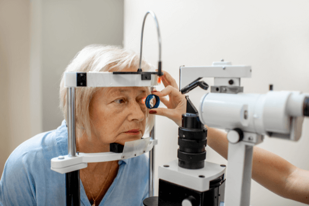 person eye's being examined for glaucoma